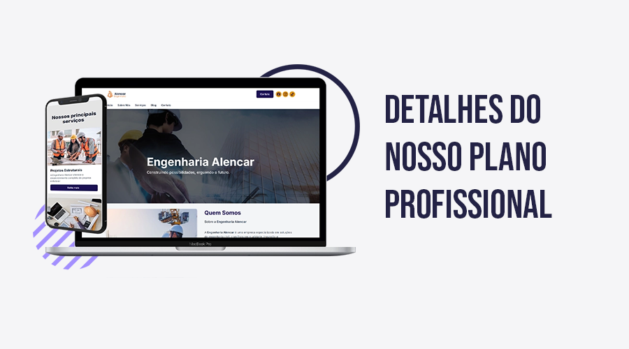 Detalhes do plano o que está incluso no seu site profissional